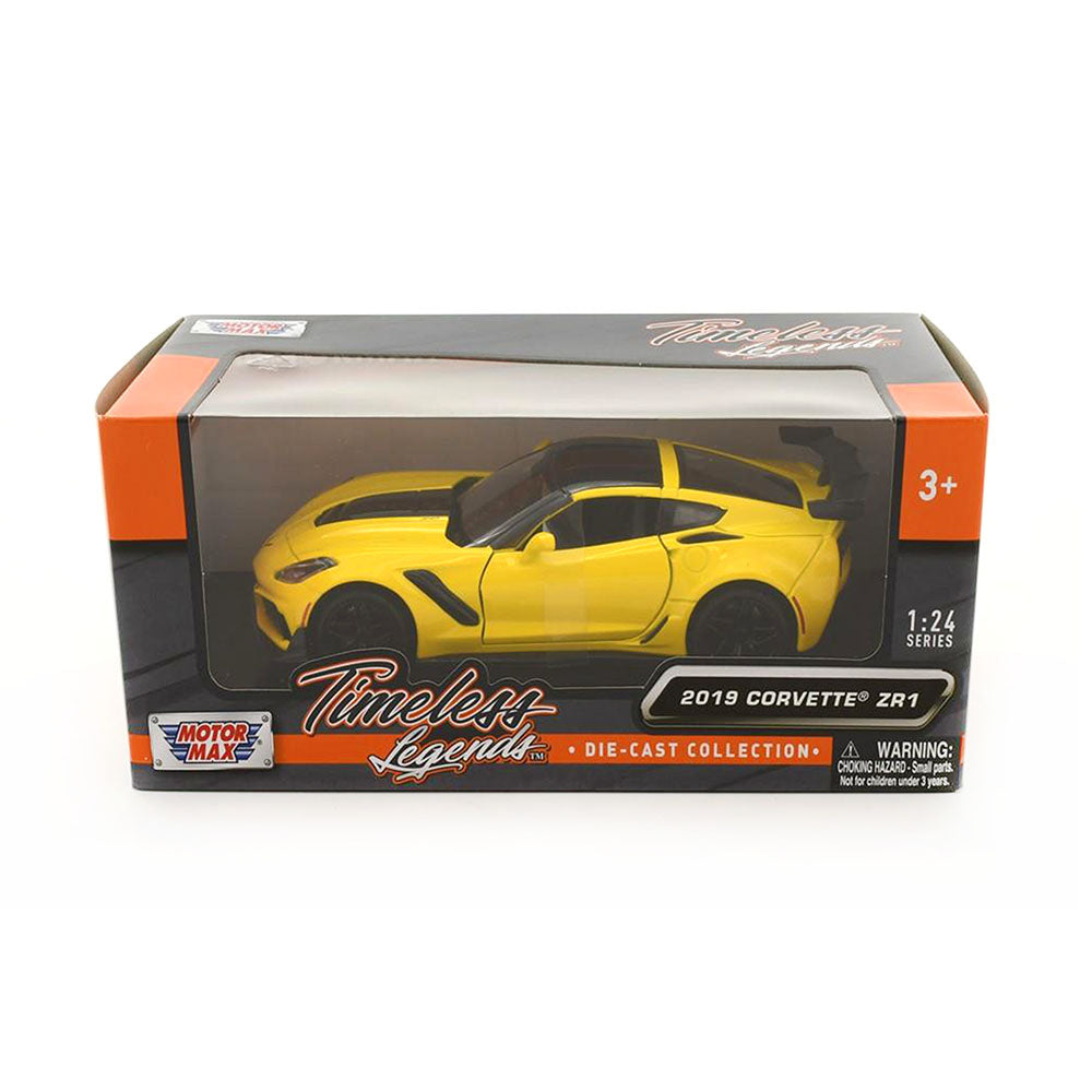 Motormax Licensed 1:24 Scale Corvette ZR1 2019 Diecast Model Car Yellow