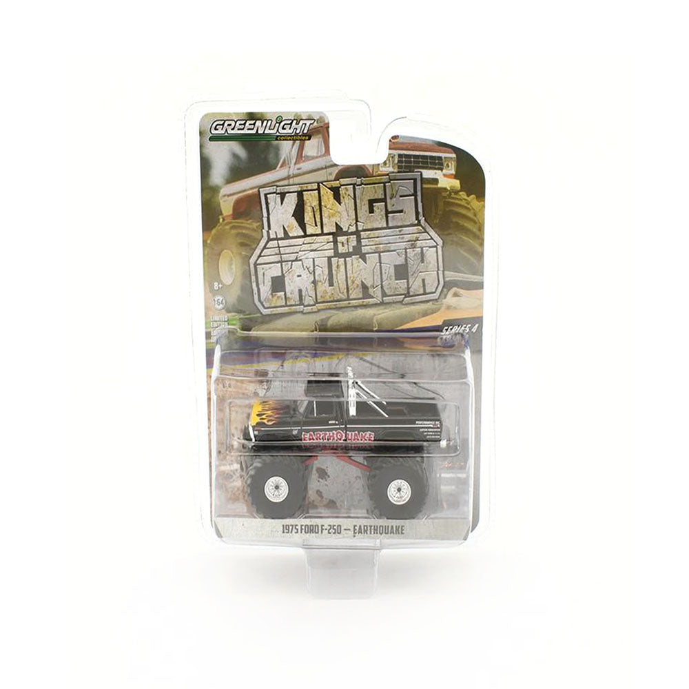 Greenlight Licensed 1:64 Scale Ford F-250-Earthquake 1975 Diecast Model Car Black
