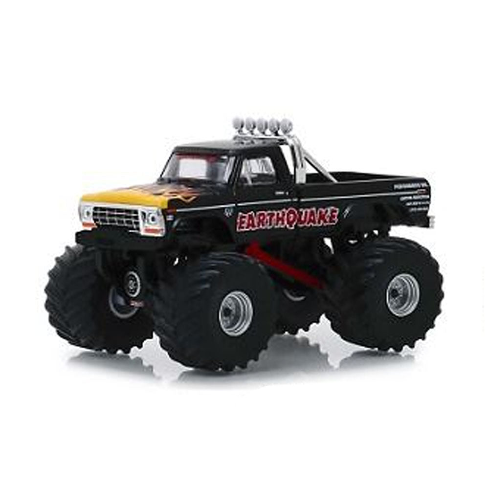 Greenlight Licensed 1:64 Scale Ford F-250-Earthquake 1975 Diecast Model Car Black