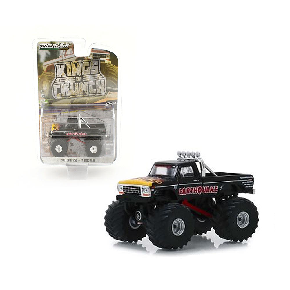 Greenlight Licensed 1:64 Scale Ford F-250-Earthquake 1975 Diecast Model Car Black