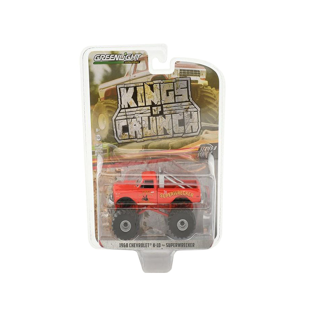 Greenlight Licensed 1:64 Scale Chevrolet K-10 Superwrecker 1968 Diecast Model Car Red