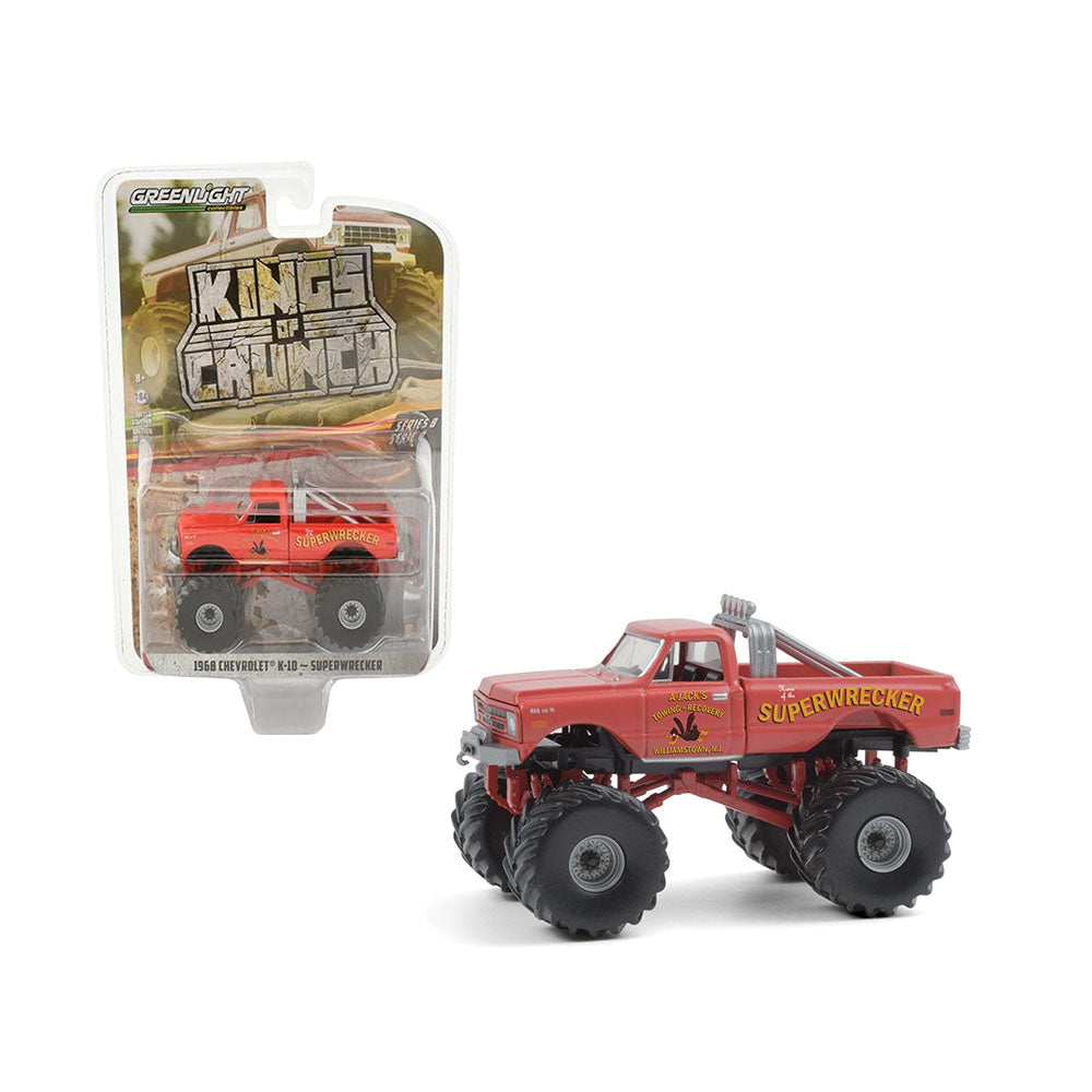 Greenlight Licensed 1:64 Scale Chevrolet K-10 Superwrecker 1968 Diecast Model Car Red