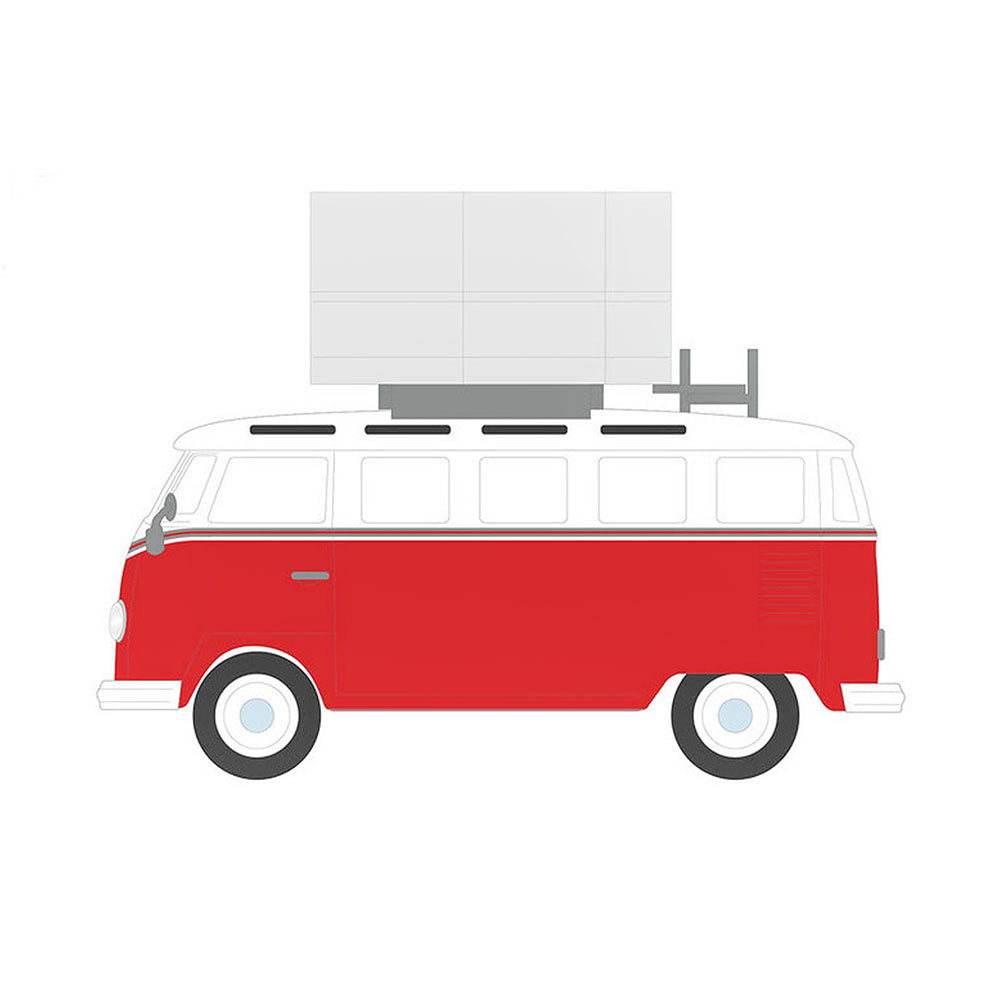 Greenlight Licensed 1:64 Scale Volkswagen Samba Bus 1964 Diecast Model Toy Red & White