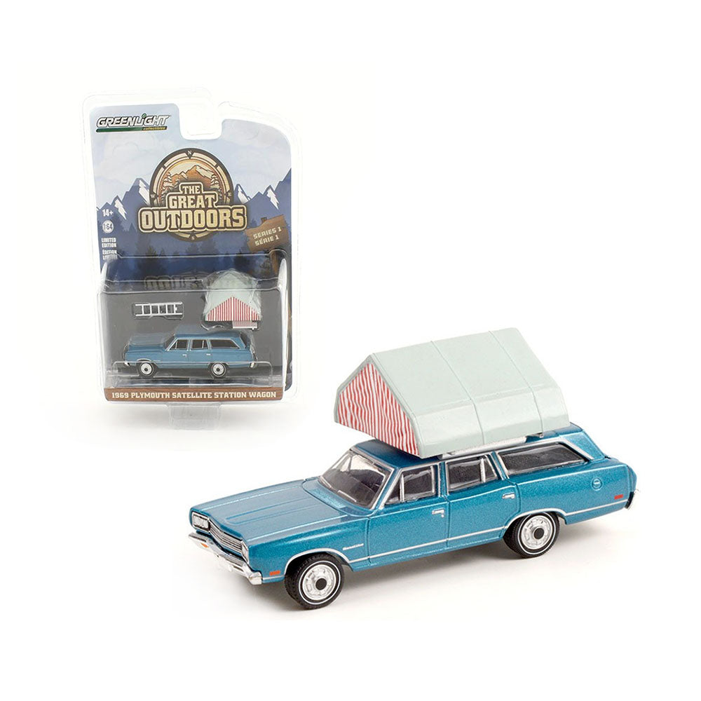 Greenlight Licensed 1:64 Scale Plymouth Satellite Station Wagon 1969 Diecast Model Car