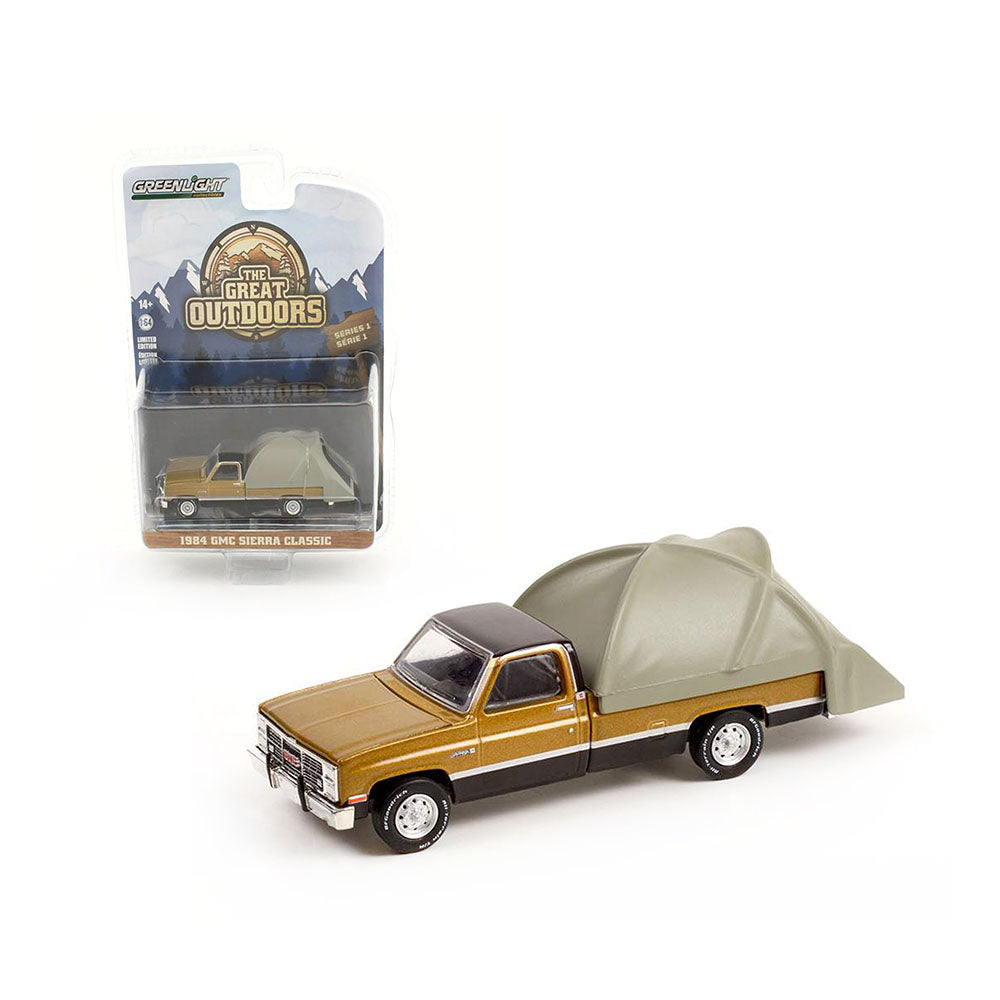 Greenlight Licensed 1:64 Scale GMC Sierra Classic 1984 Diecast Model Car Brown & Grey