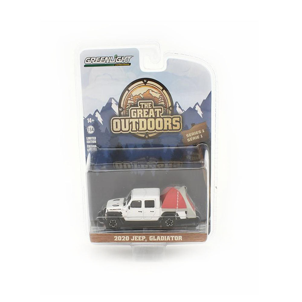 Greenlight Licensed 1:64 Scale Jeep Gladiator 2020 Diecast Model Car White & Red