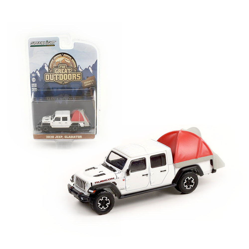 Greenlight Licensed 1:64 Scale Jeep Gladiator 2020 Diecast Model Car White & Red