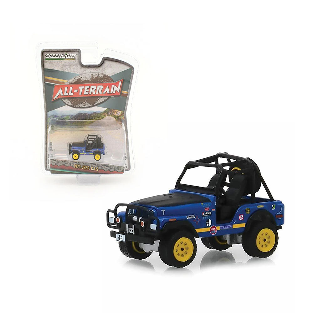 Greenlight Licensed 1:64 Scale Jeep CJ-5 1971 Diecast Model Car Blue