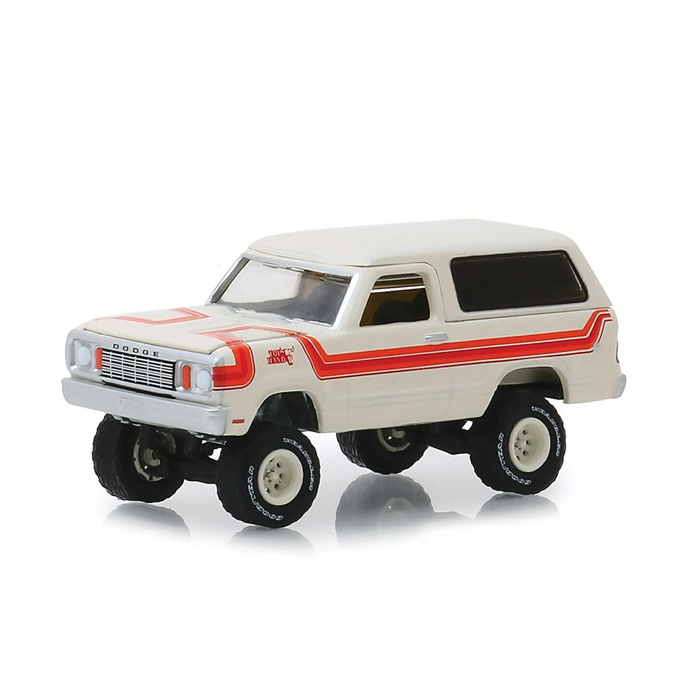 Greenlight Licensed 1:64 Scale Dodge Ramcharger 1978 Diecast Model Car White & Orange