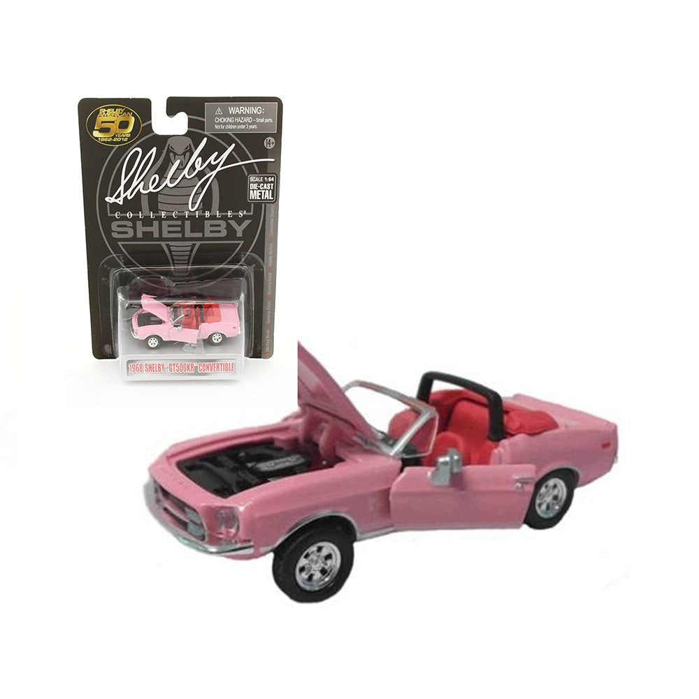 Shelby Licensed 1:64 Scale Shelby GT500KR Convertible 1968 Diecast Model Car Pink
