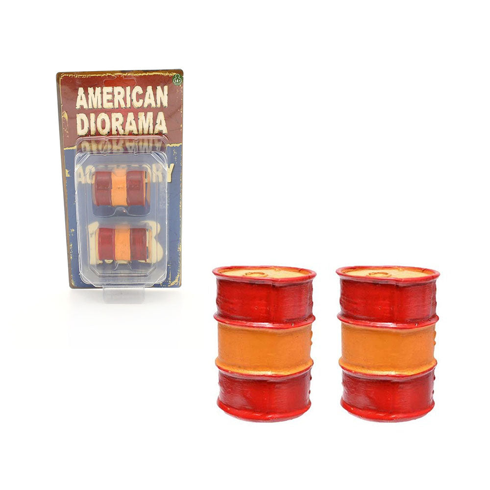 American Diorama 1:18 Scale 2 pieces Oil Drum Accessory Model Toy