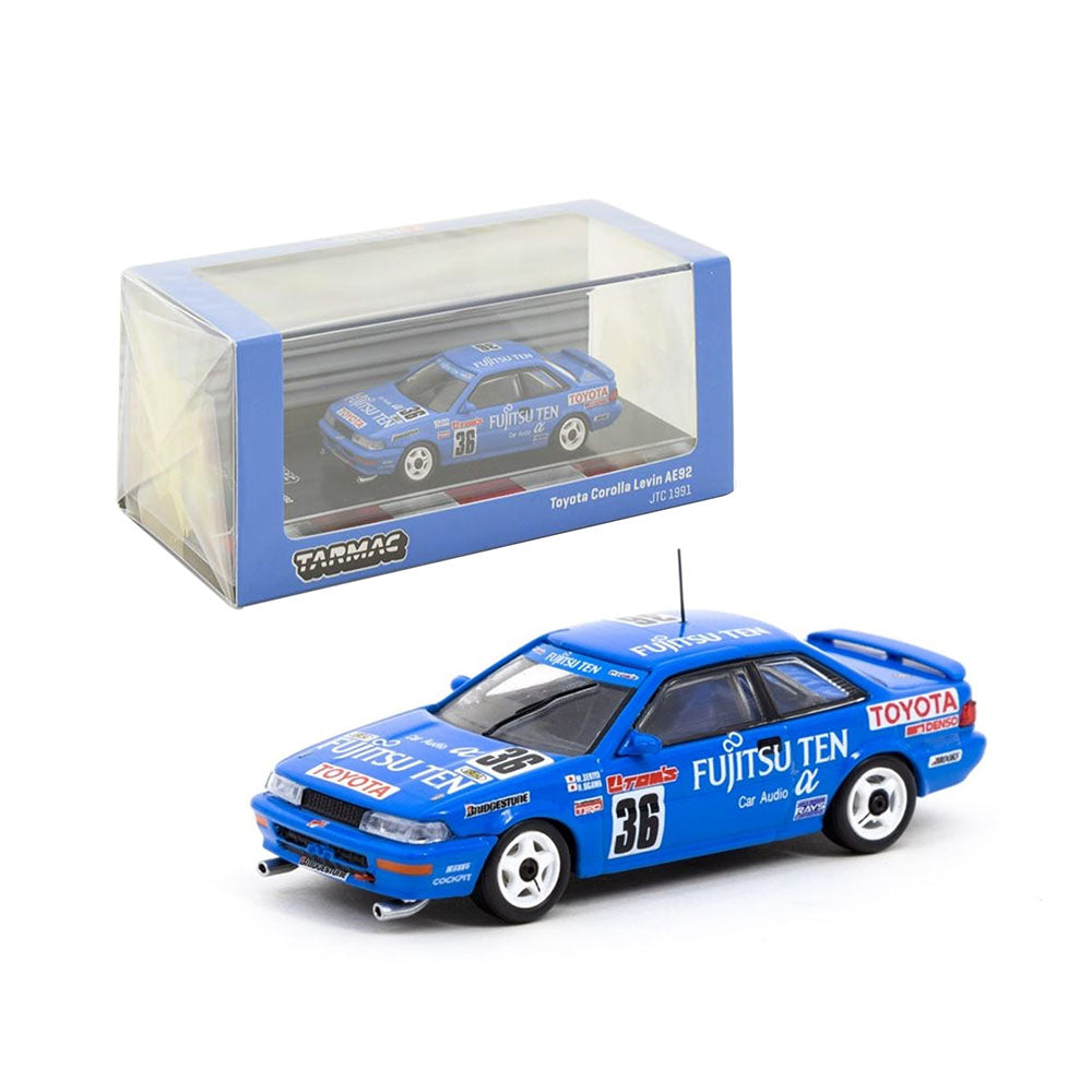 Tarmac Works Licensed 1:64 Scale Toyota Corolla #36 Levin AE92 JTC 1991 Model Car