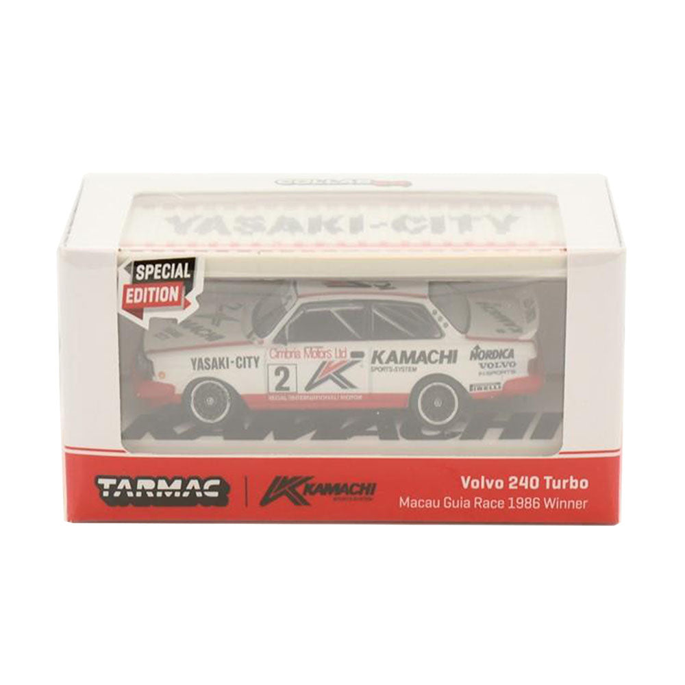 Tarmac Works Licensed 1:64 Scale Volvo 240 Turbo Macau Guia Race 1986 Diecast Model Car