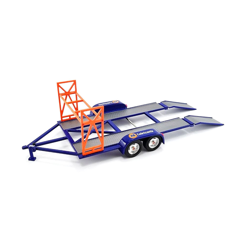 GMP 1:43 Scale Union 76 Tandem Car Trailer With Tyre Rack Model Toy