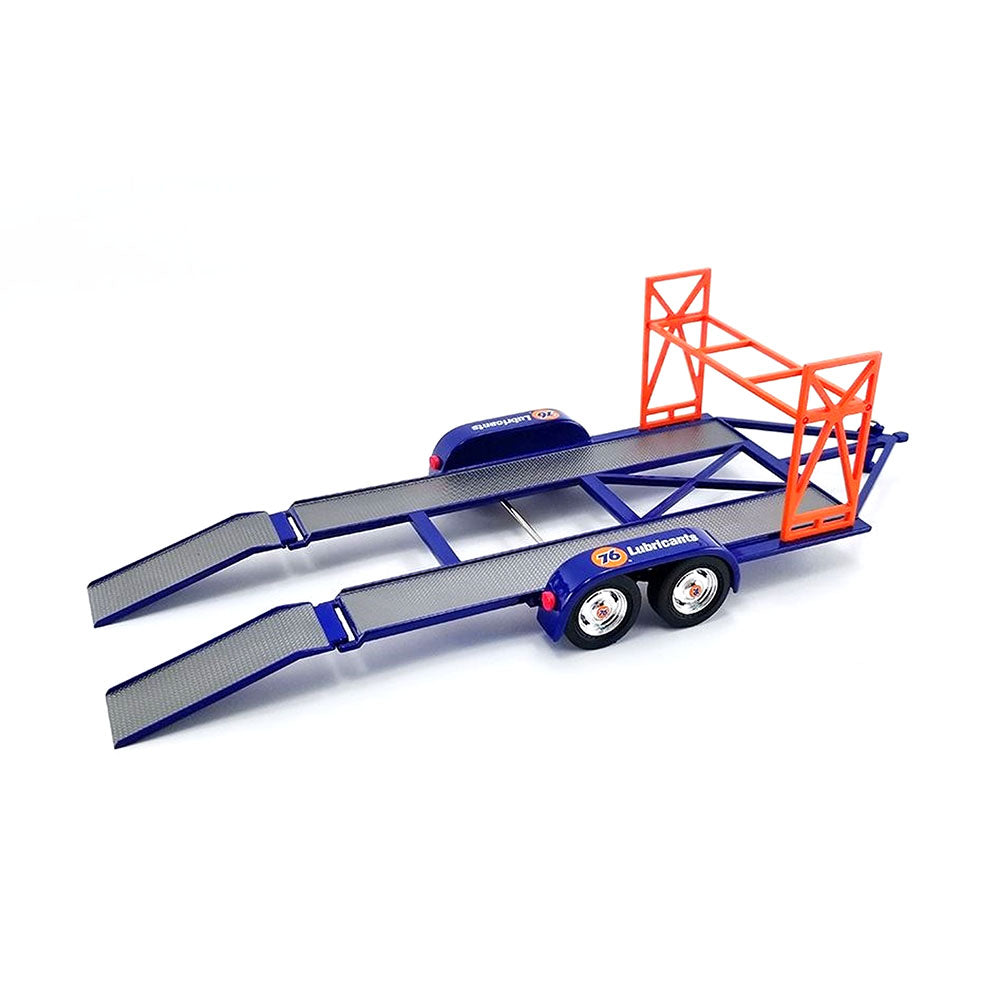 GMP 1:43 Scale Union 76 Tandem Car Trailer With Tyre Rack Model Toy