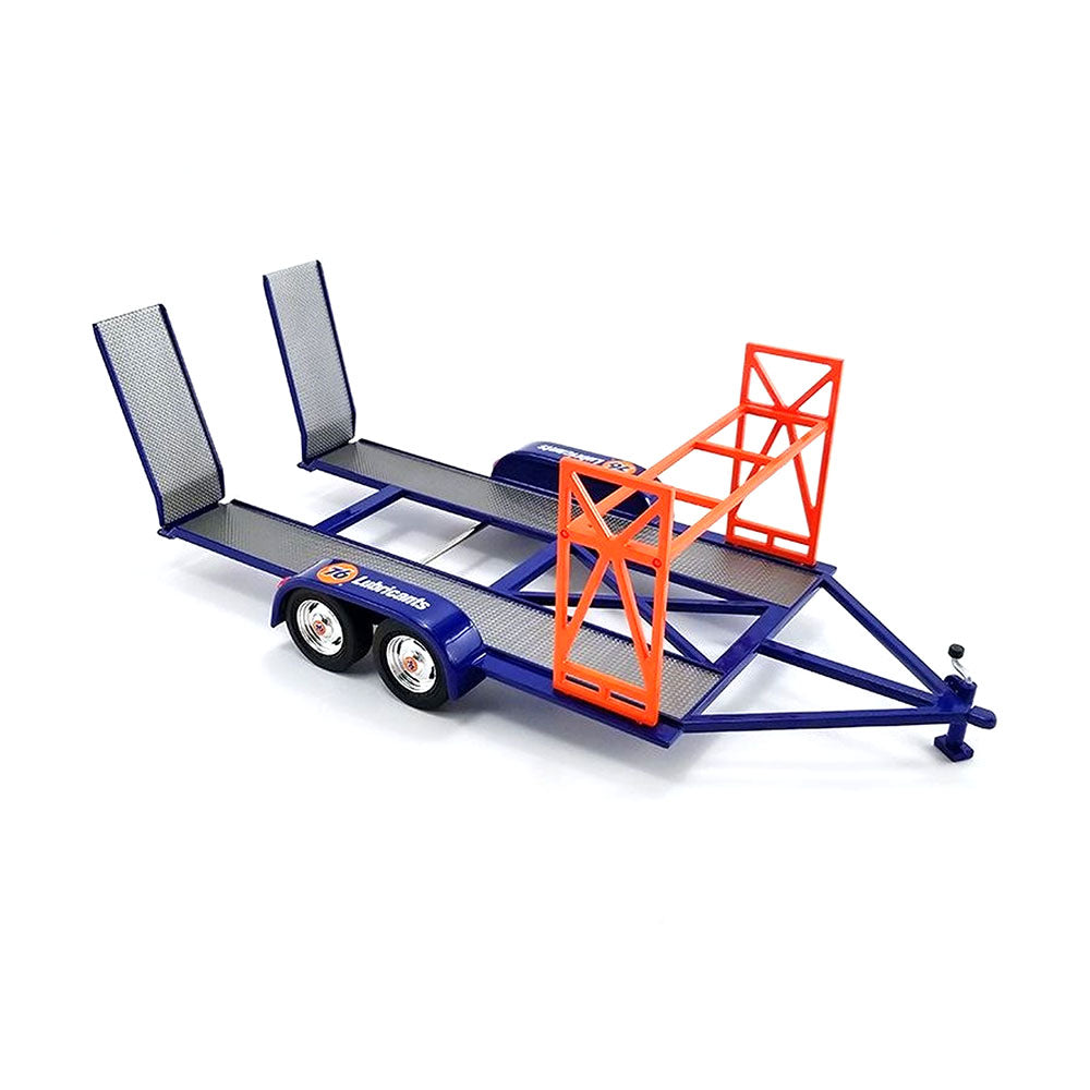 GMP 1:43 Scale Union 76 Tandem Car Trailer With Tyre Rack Model Toy