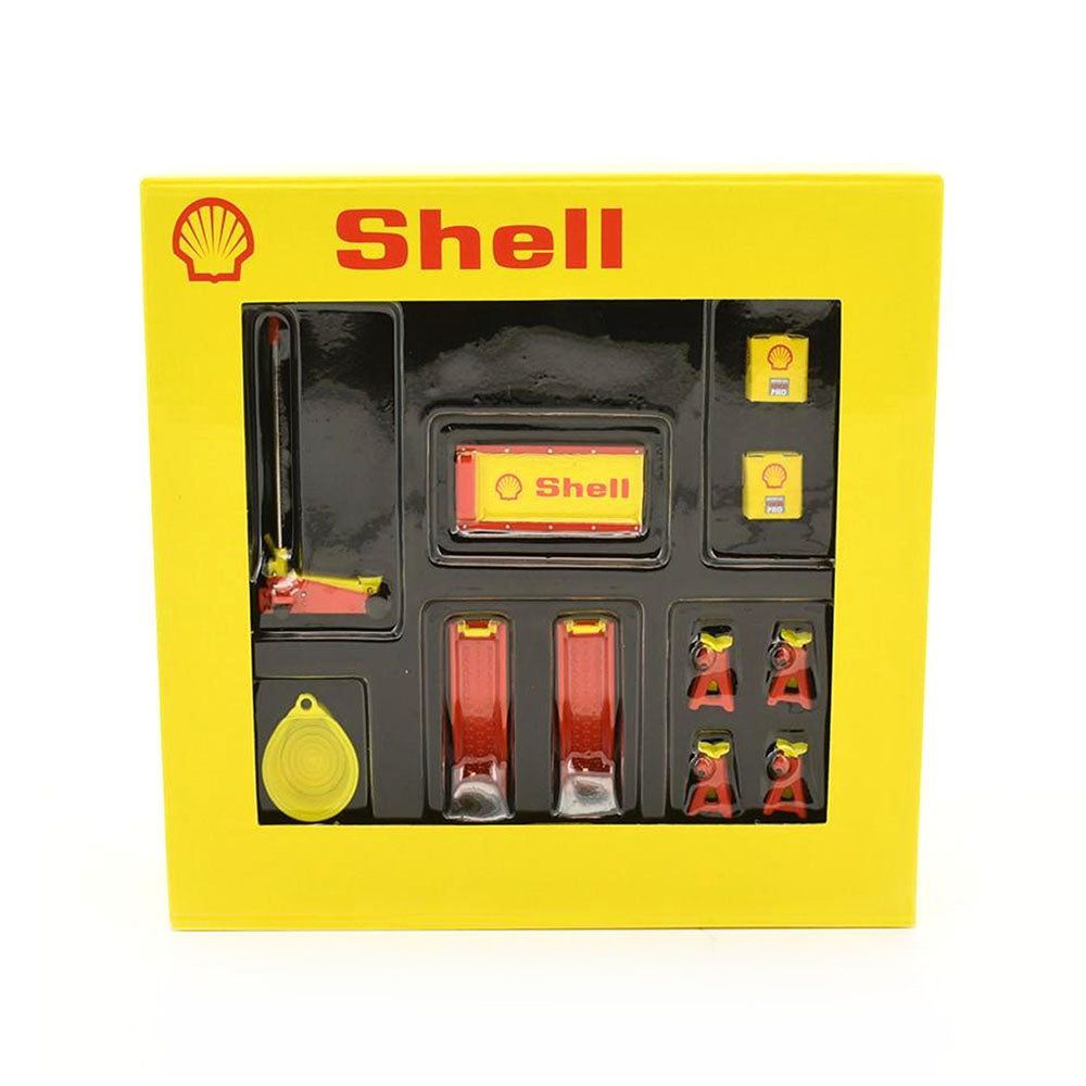 GMP 1:18 Scale Shell Oil #2 Shop Tool Set Diecast Model Toy Yellow & Red