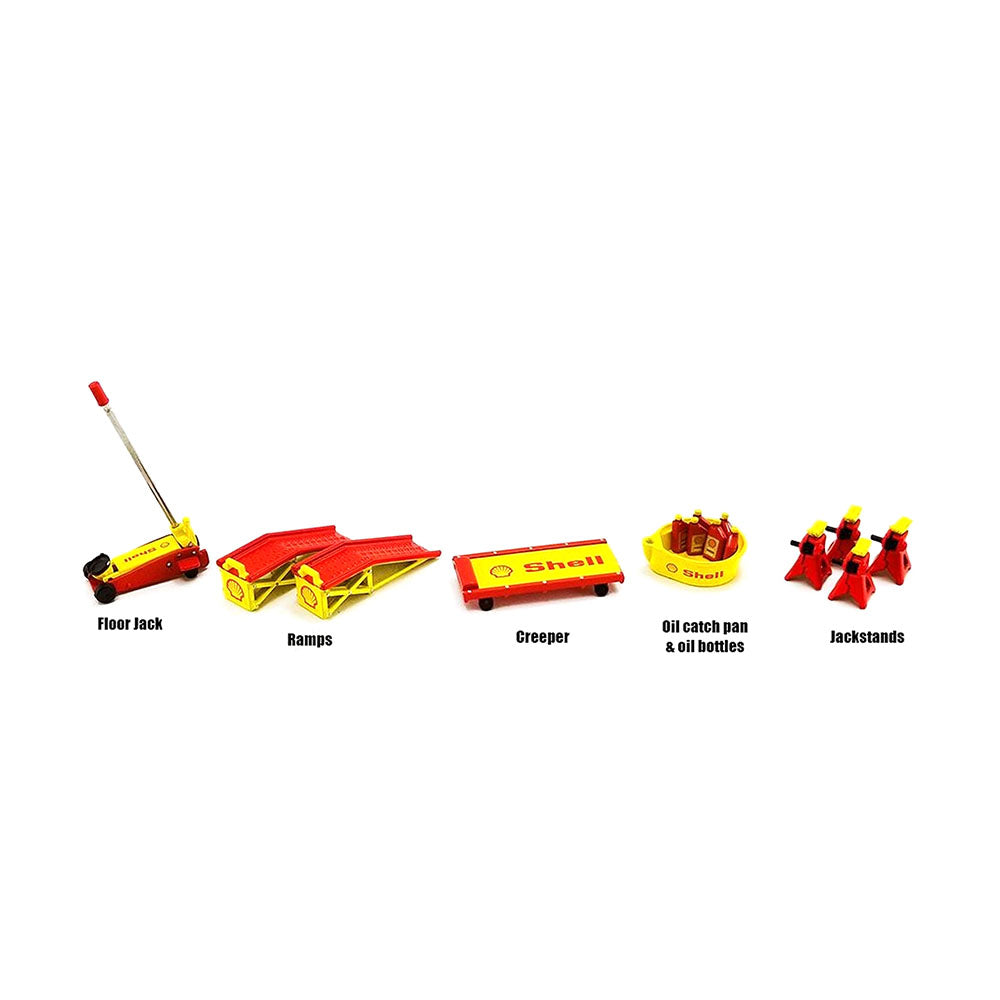 GMP 1:18 Scale Shell Oil #2 Shop Tool Set Diecast Model Toy Yellow & Red