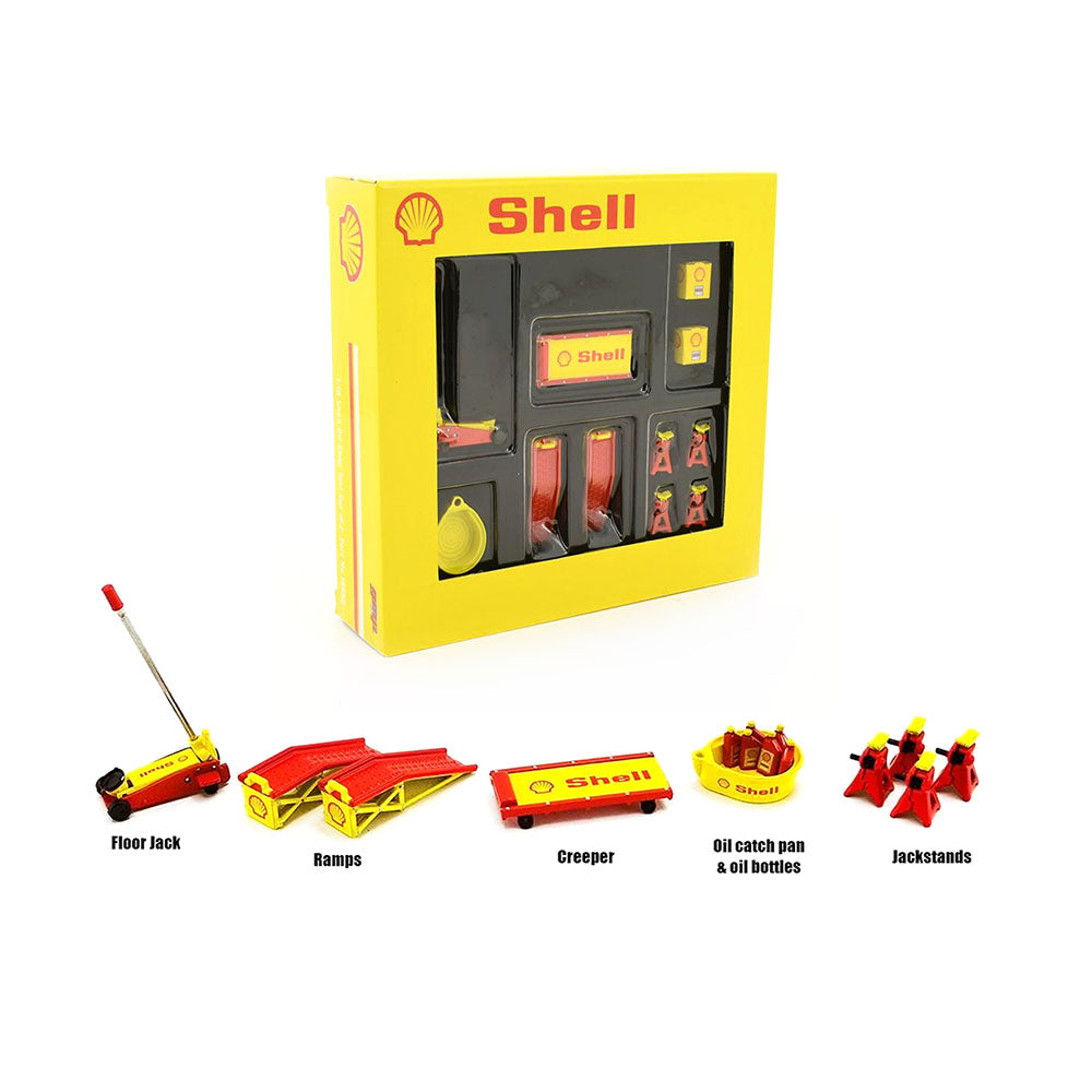 GMP 1:18 Scale Shell Oil #2 Shop Tool Set Diecast Model Toy Yellow & Red