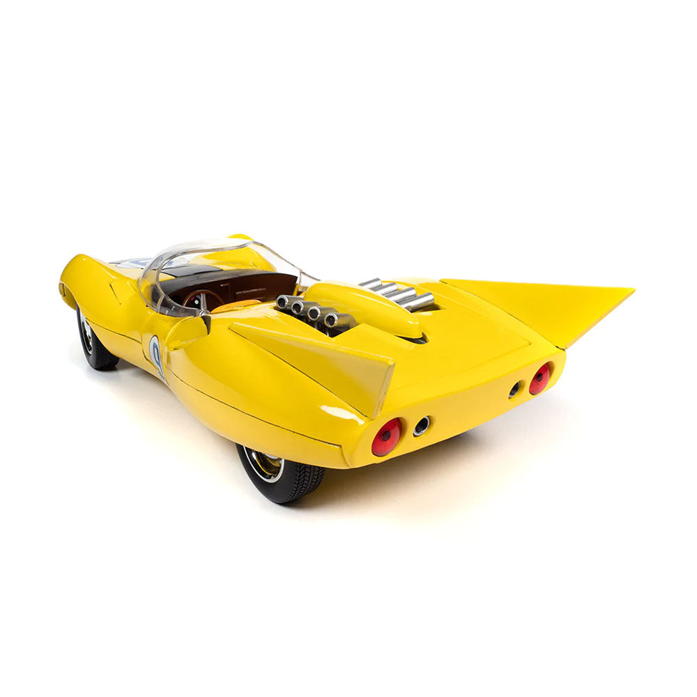 AutoWorld 1:18 Scale Shooting Star #9 With Racer X Figure Diecast Model Toy Yellow