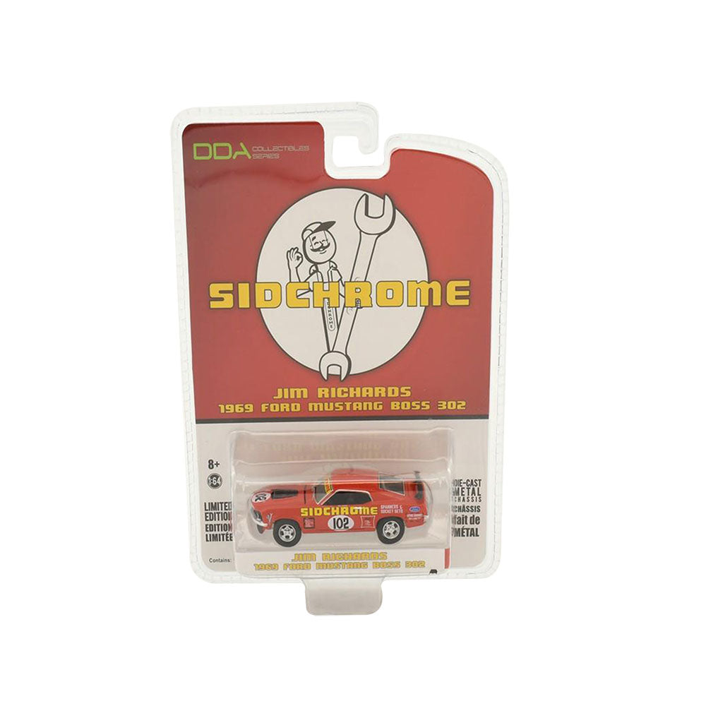 DDA 1:64 Scale Ford Mustang Boss 302 #102 Jim Richards Sidchrome Racing 1969 Model Toy