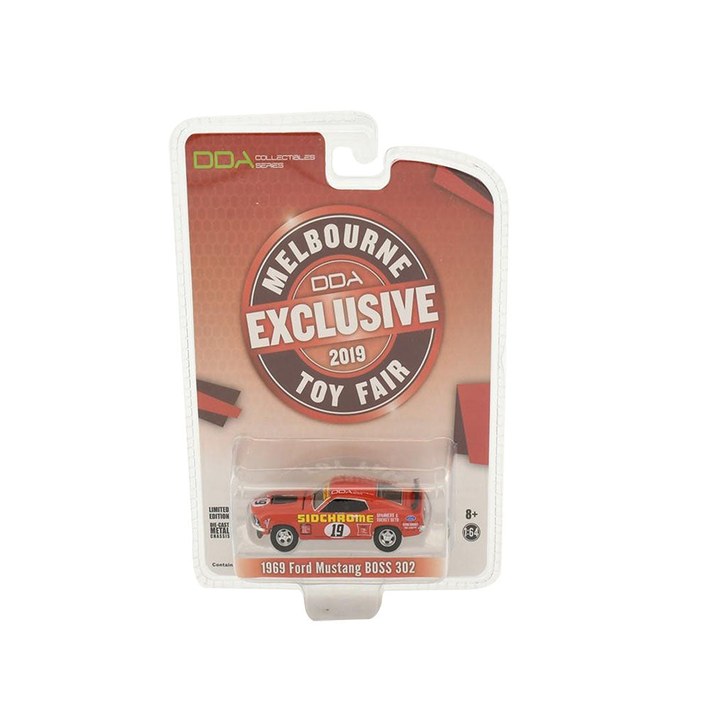 DDA 1:64 Scale Ford Mustang Boss 302 #19 Melbourne Toyfair 1969 Model Car Red