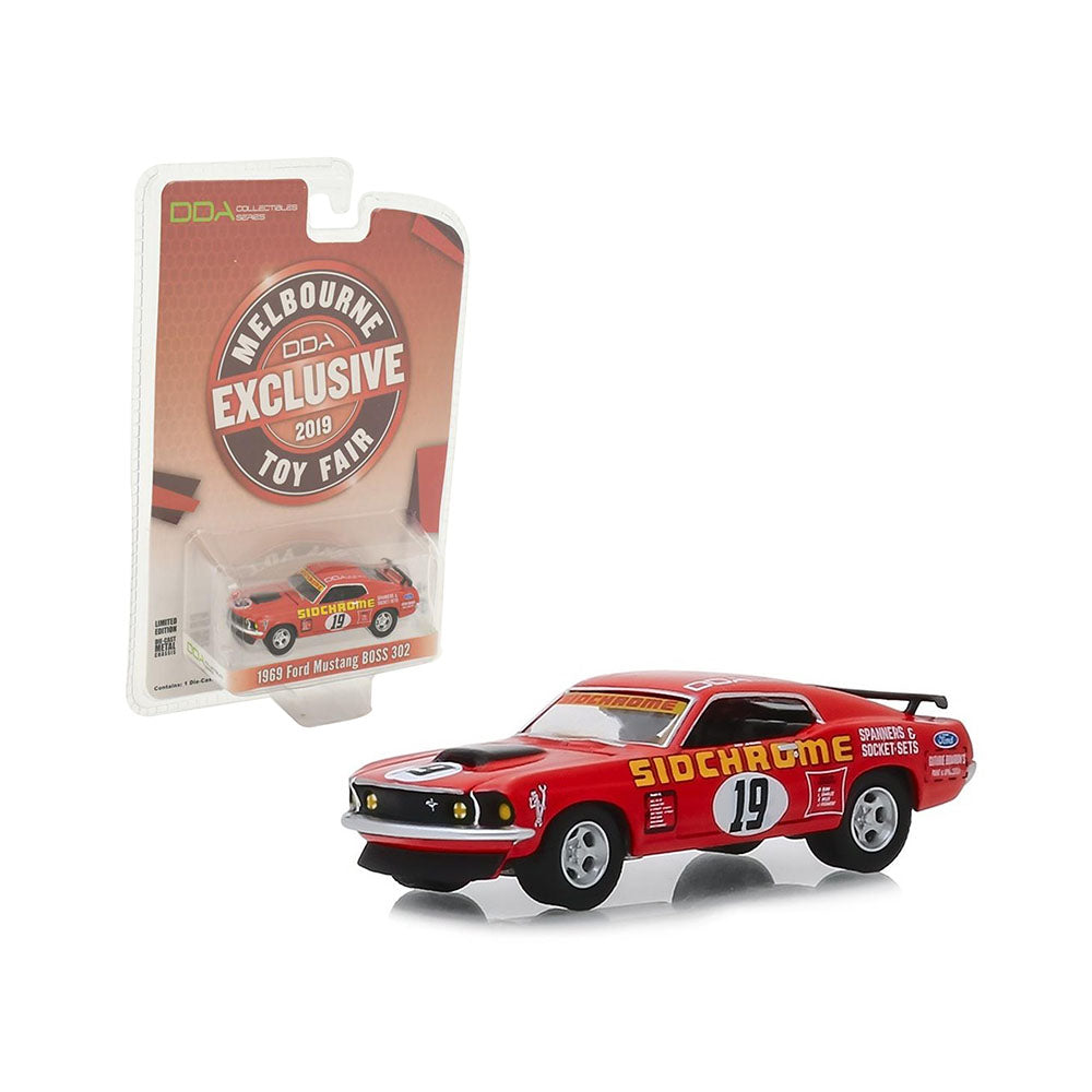 DDA 1:64 Scale Ford Mustang Boss 302 #19 Melbourne Toyfair 1969 Model Car Red