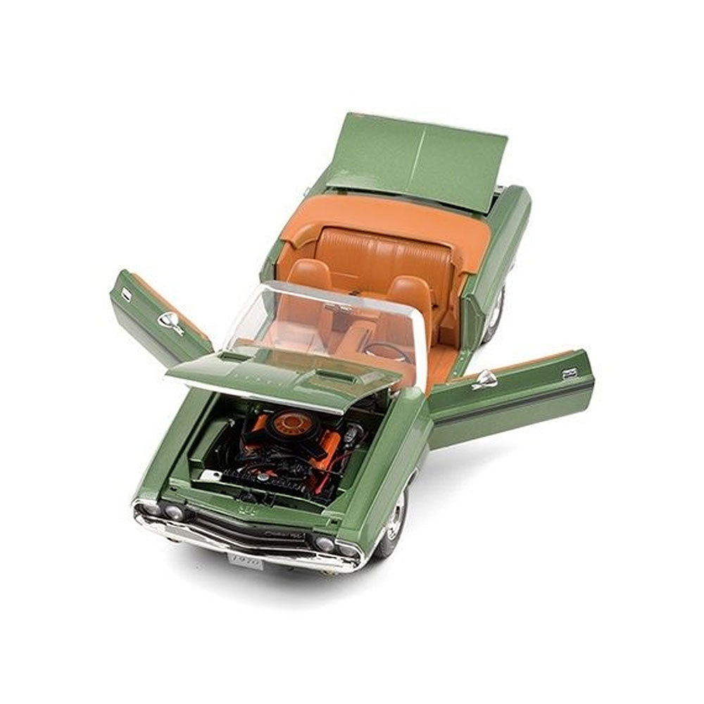 Greenlight Licensed 1:18 Scale Convertible Dodge Challenger R T 1970 Diecast Model Car Green