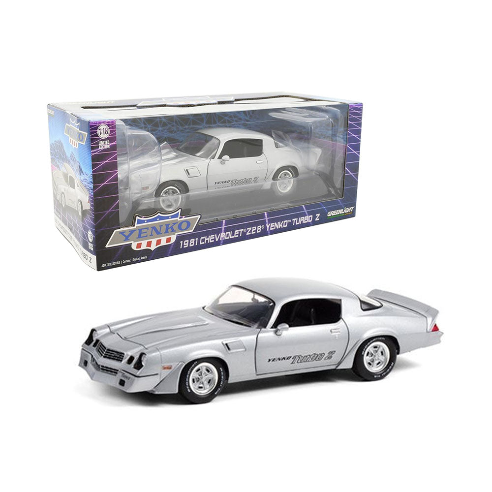 Greenlight Licensed 1:18 Scale Chevrolet Z28 Yenko Turbo Z 1981 Diecast Model Car Silver