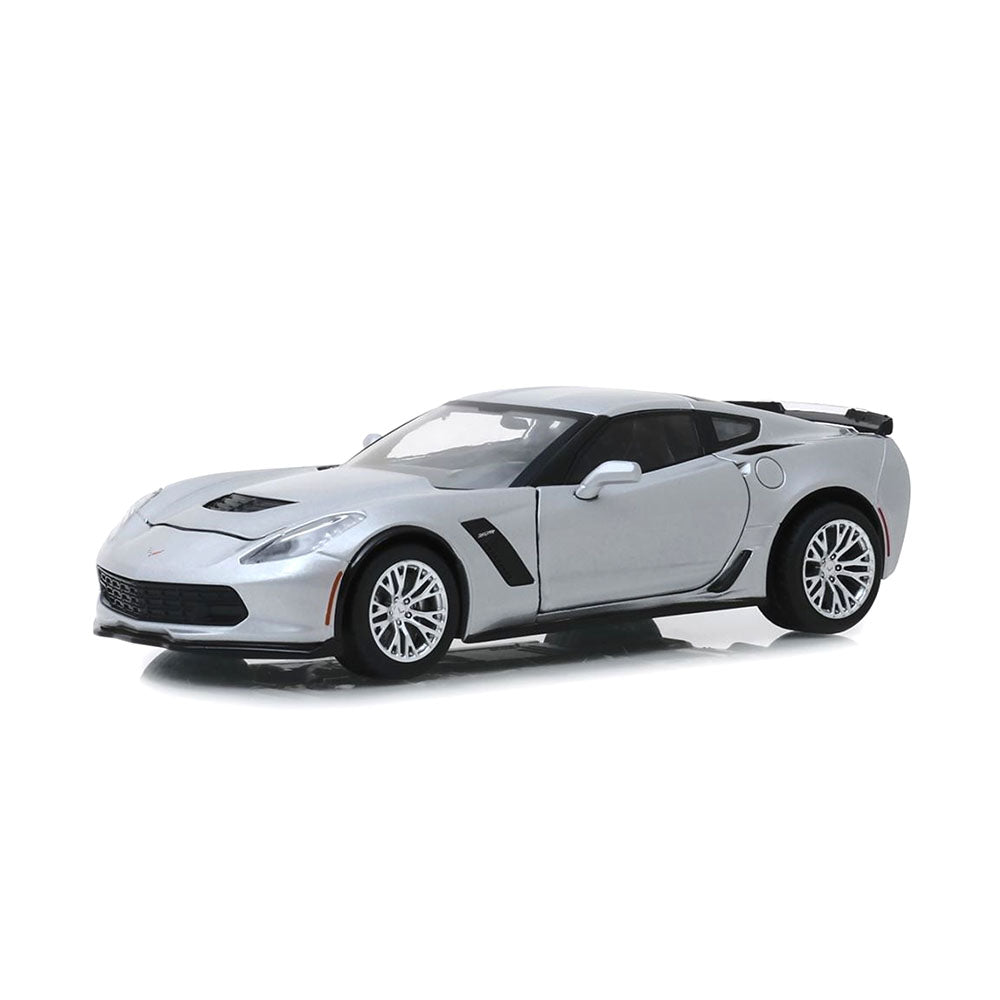 Greenlight Licensed 1:24 Scale Chevrolet Corvette Z06 Coupe 2019 Diecast Model Car Silver