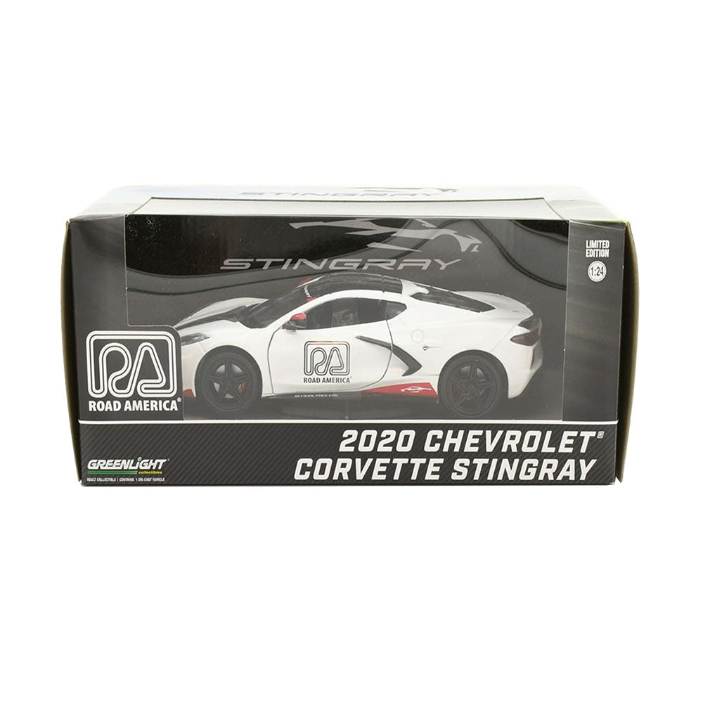Greenlight Licensed 1:24 Scale Chevrolet Corvette C8 Stingray Coupe 2020 Diecast Model Car White