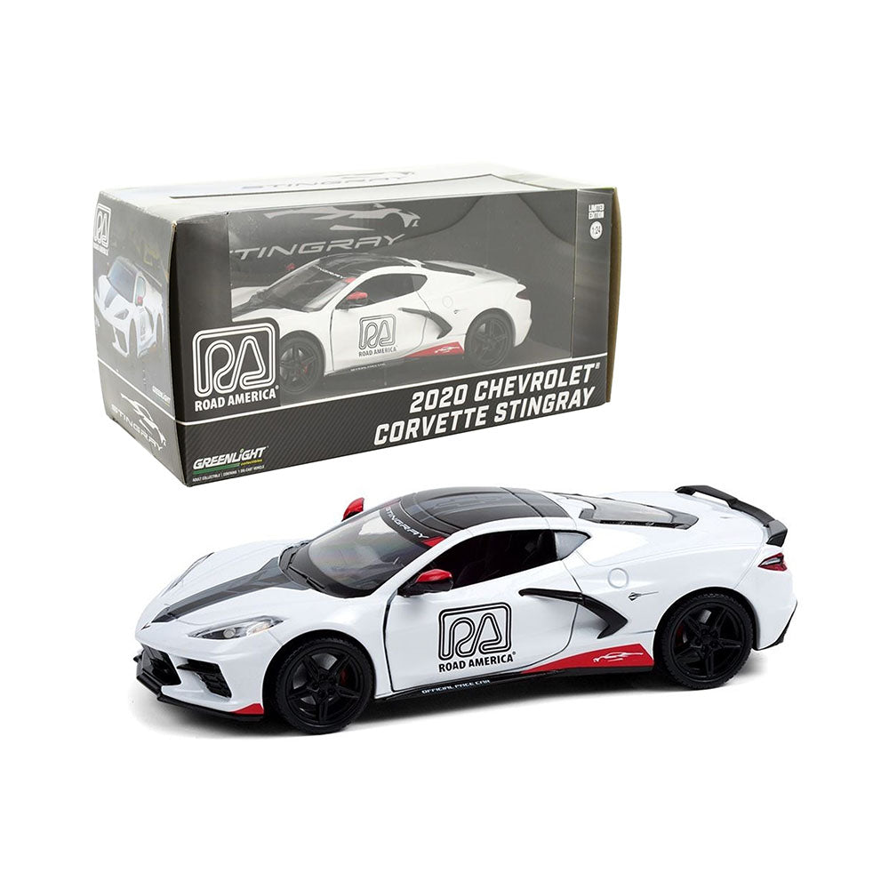 Greenlight Licensed 1:24 Scale Chevrolet Corvette C8 Stingray Coupe 2020 Diecast Model Car White