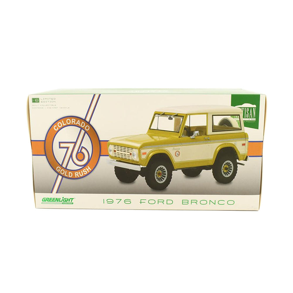 Greenlight Licensed 1:18 Scale Ford Bronco Colorado 1976 Diecast Model Car Gold