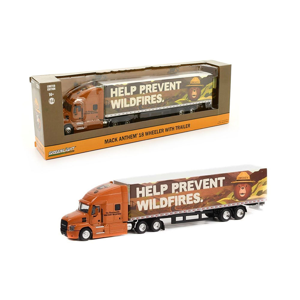 Greenlight Licensed 1:64 Scale Mack Anthem 18 Wheeler Truck Trailer Diecast Model Truck