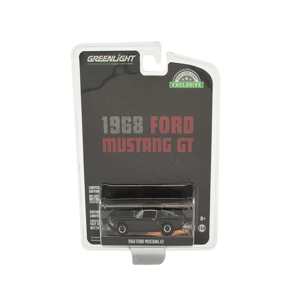 Greenlight Licensed 1:64 Scale Ford Mustang GT Fastback 1968 Diecast Model Car Highland Green