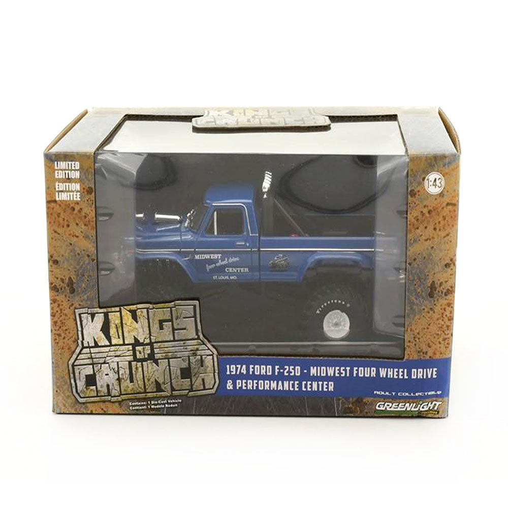 Greenlight Licensed 1:43 Scale Ford F250 Midwest Four Wheel Drive 1974 Diecast Model Car