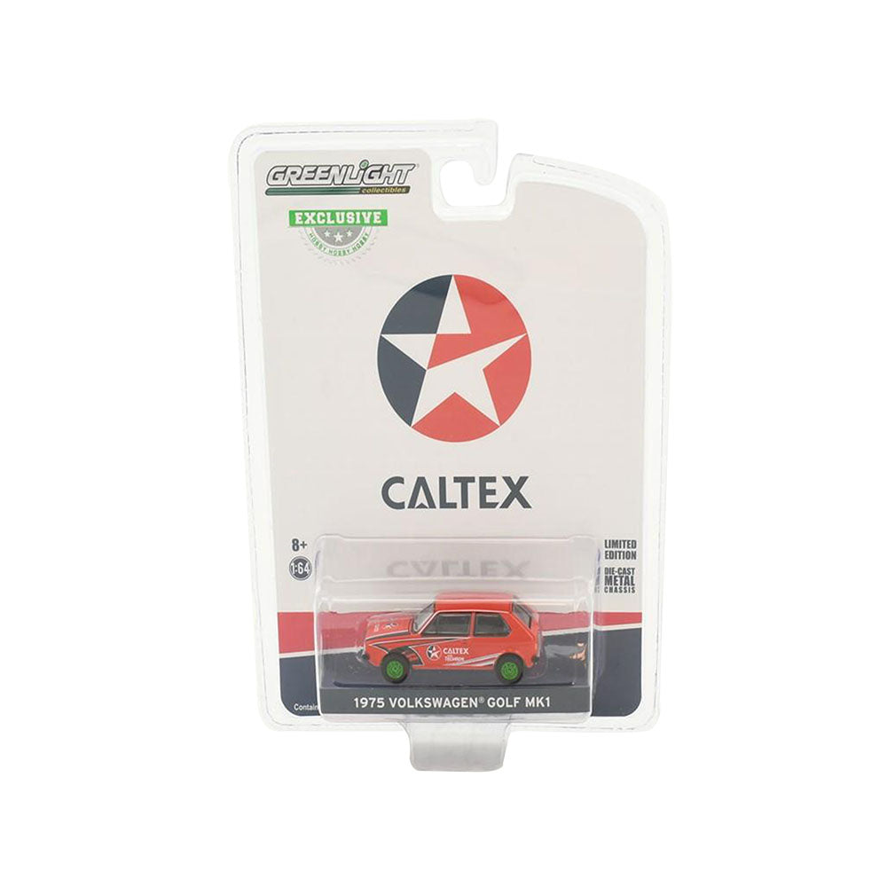 Greenlight Licensed 1:64 Scale Volkswagen Golf MK1 Caltex With Techron 1975 Diecast Model Car