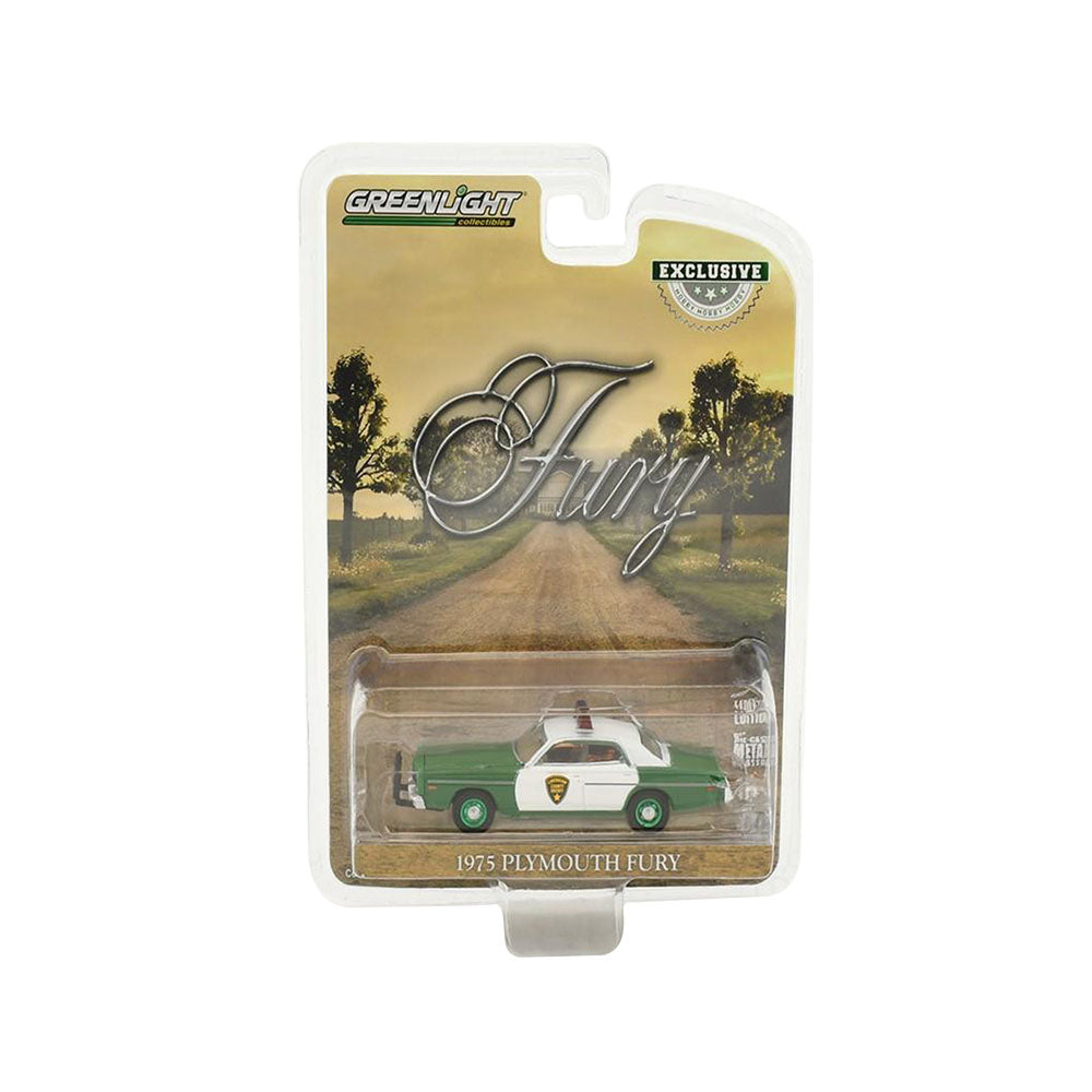 Greenlight Licensed 1:64 Scale Chickasaw County Sherriff 1975 Plymouth Fury Diecast Model Car