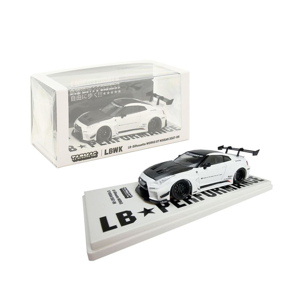 Tarmac Works Licensed 1:43 Scale LB Nissan 35GT-RR Silhouette Works Diecast Model Car White