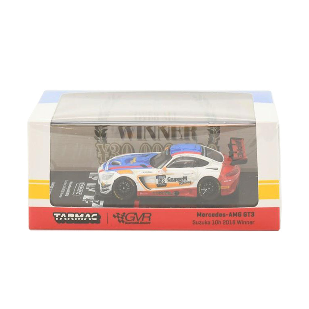 Tarmac Works Licensed 1:64 Scale Winner Gruppe M Racing Mercedes AMG GT3 2018 Diecast Model Car