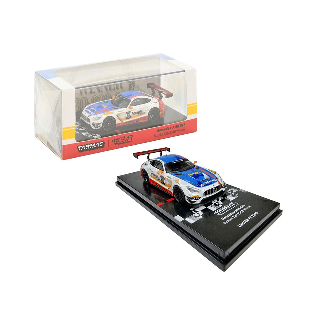 Tarmac Works Licensed 1:64 Scale Winner Gruppe M Racing Mercedes AMG GT3 2018 Diecast Model Car