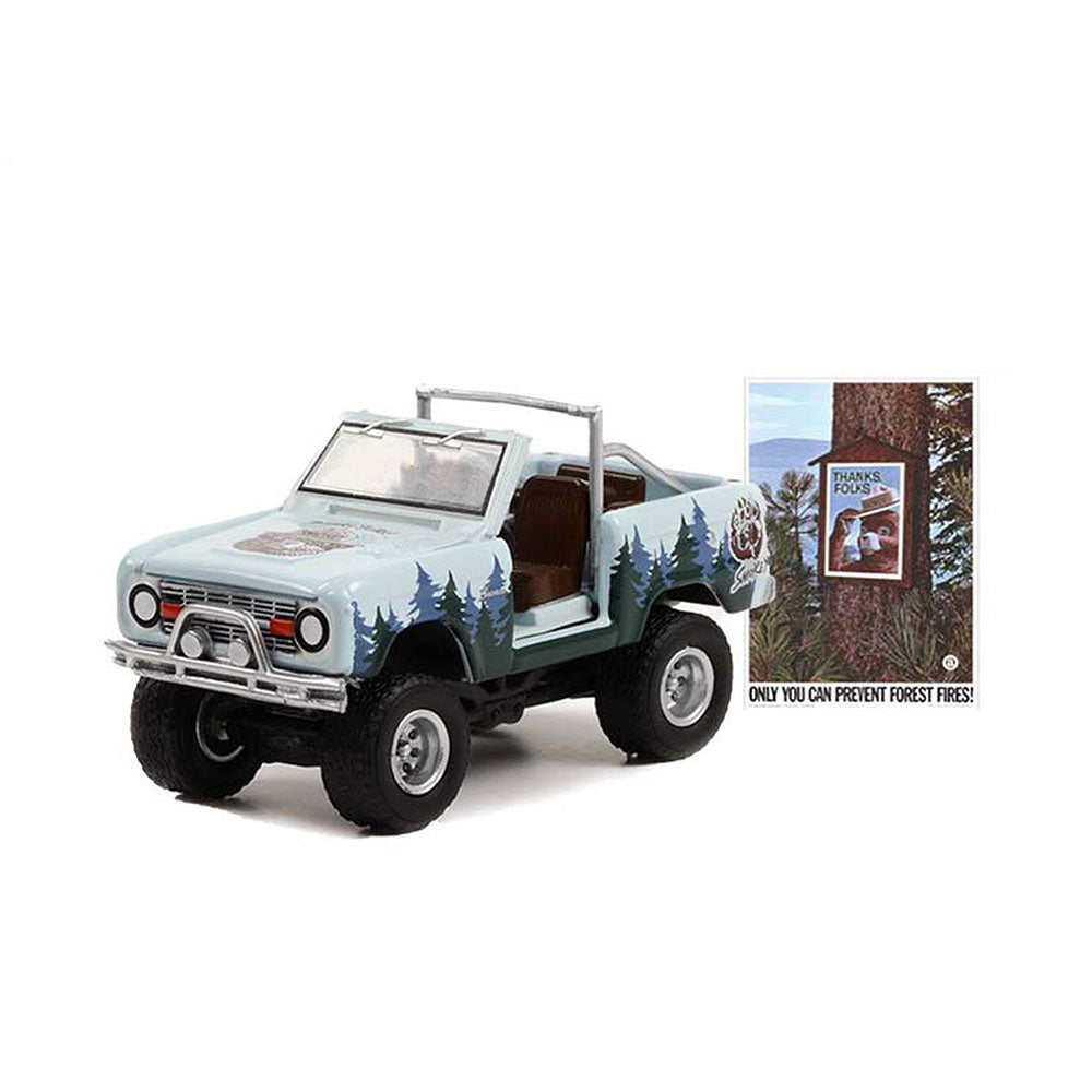 Greenlight Licensed 1:64 Scale Ford Bronco 1967 Diecast Model Car Blue