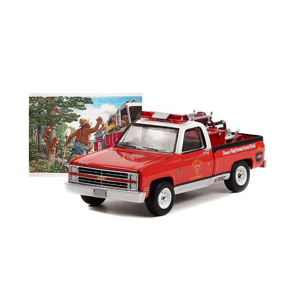 Greenlight Licensed 1:64 Scale Chevrolet C20 1984 Diecast Model Car Red & White