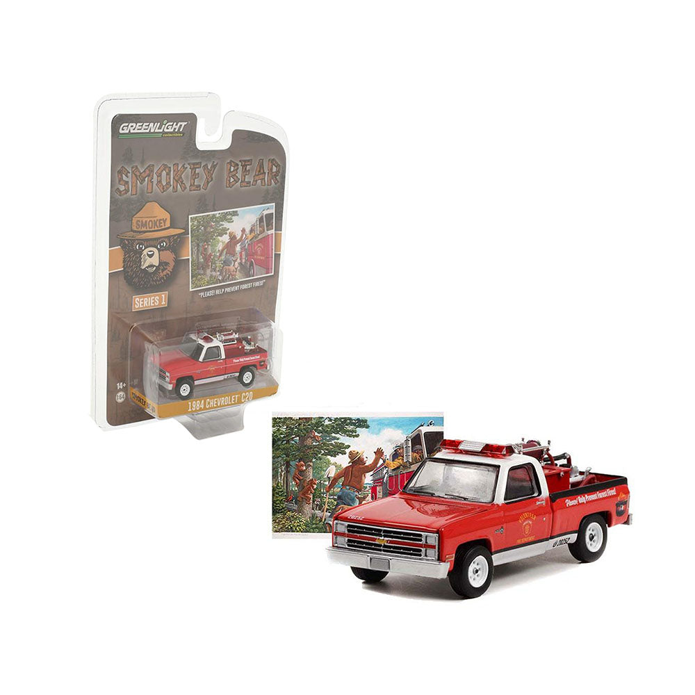 Greenlight Licensed 1:64 Scale Chevrolet C20 1984 Diecast Model Car Red & White