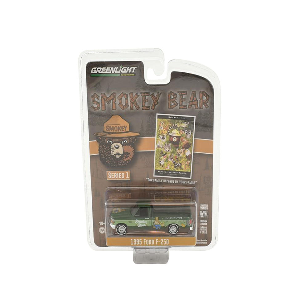 Greenlight Licensed 1:64 Scale Ford F-250 1995 Diecast Model Car Green