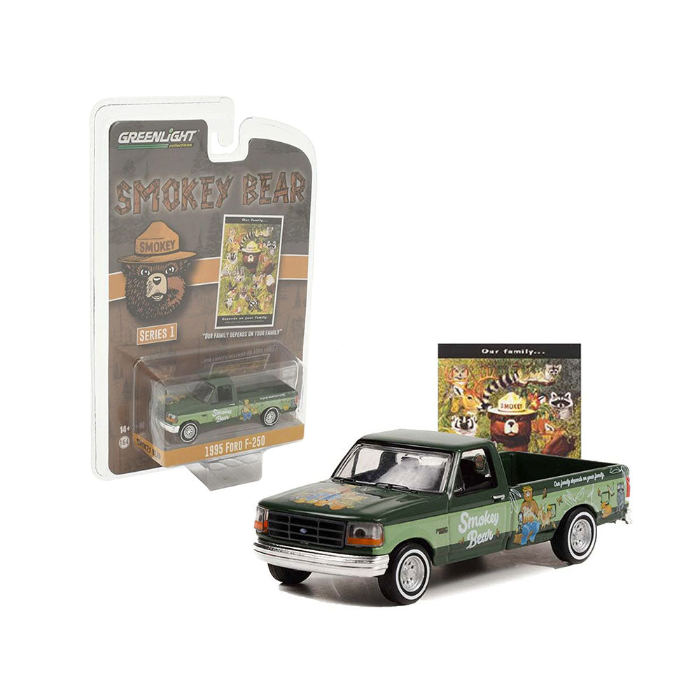 Greenlight Licensed 1:64 Scale Ford F-250 1995 Diecast Model Car Green