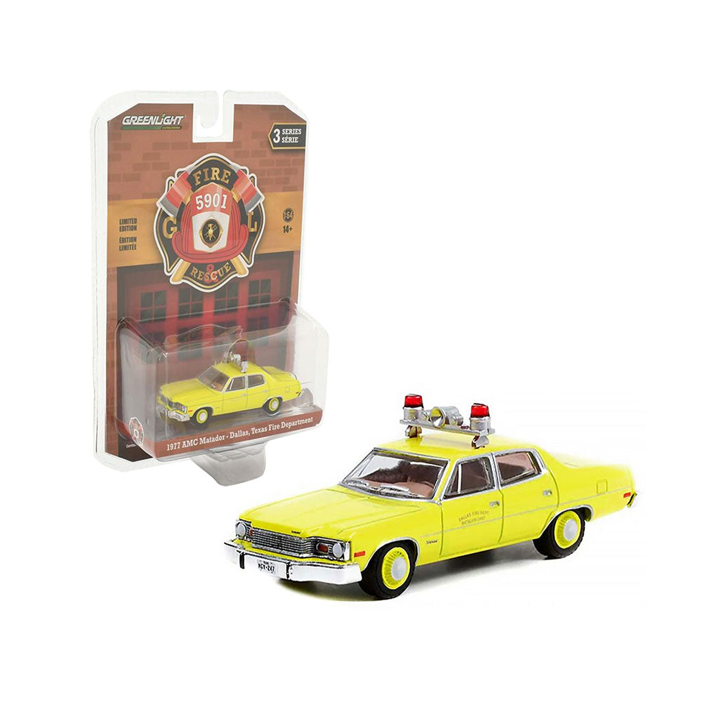 Greenlight Licensed 1:64 Scale AMC Matador 1977 Diecast Model Car Yellow