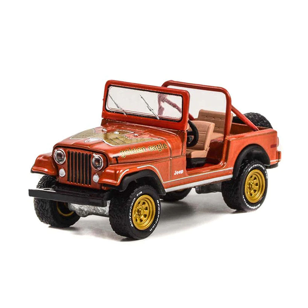 Greenlight Licensed 1:64 Scale Jeep CJ 7 Golden Eagle 1981 Diecast Model Car Red