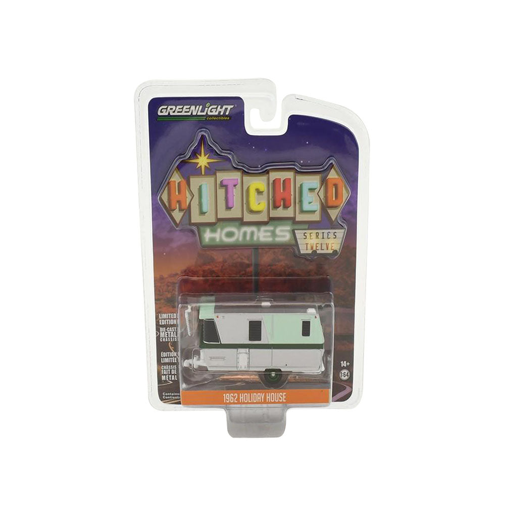 Greenlight Licensed 1:64 Scale Holiday House 1962 Diecast Model Toy Silver & Green