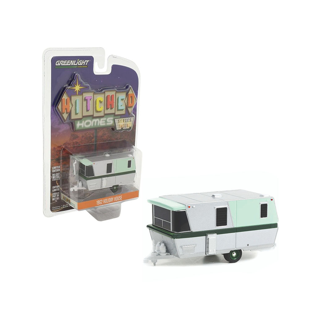 Greenlight Licensed 1:64 Scale Holiday House 1962 Diecast Model Toy Silver & Green